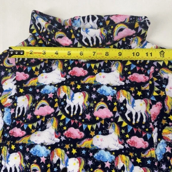 Children's Girls Unicorn Handmade Poncho Turtleneck Sweater - Picture 6 of 10